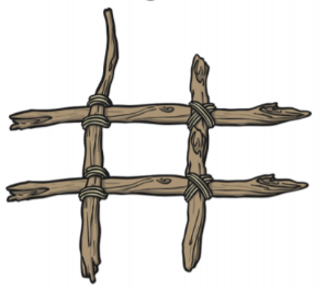 4 sticks making a grid 4 sticks making a grid